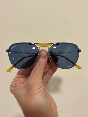 Ray-Ban Polarized Aviator RB8064 Titanium Blue Classic Sunglasses
